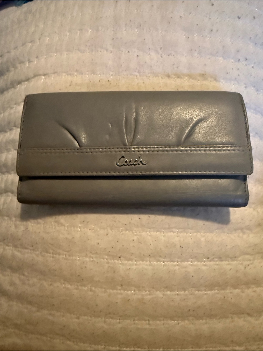 Coach Vintage Gray Soho Pleated Leather Continental Wallet